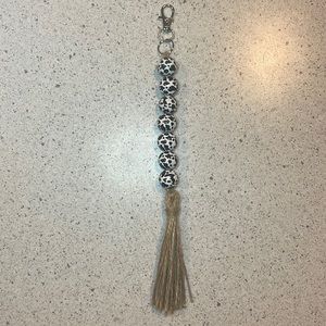 ALL COW PRINT TASSEL KEYCHAIN